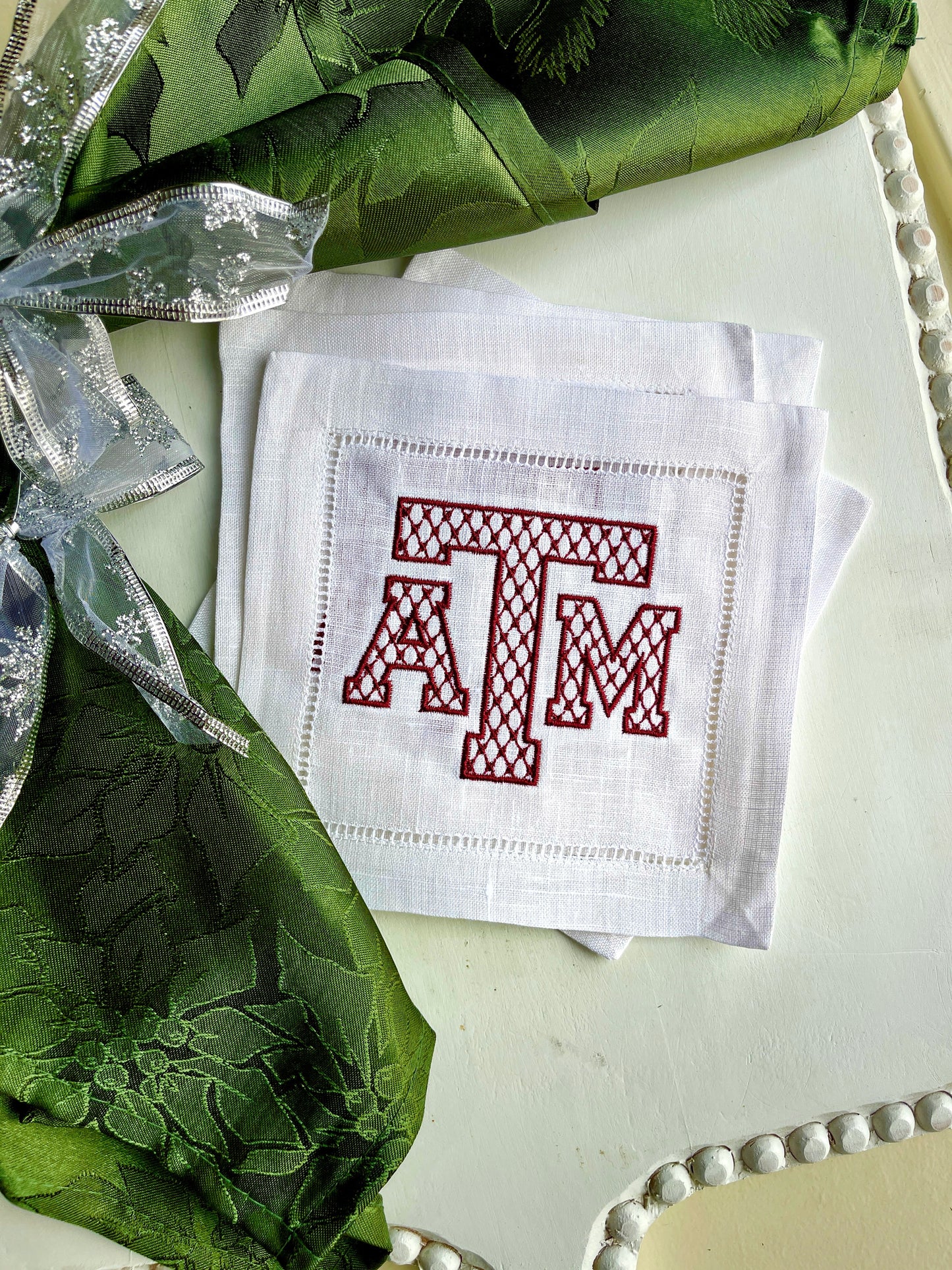 Texas A&M Linen Cocktail Napkins