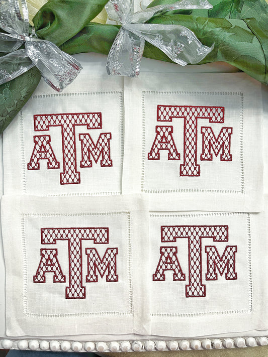 Texas A&M Linen Cocktail Napkins